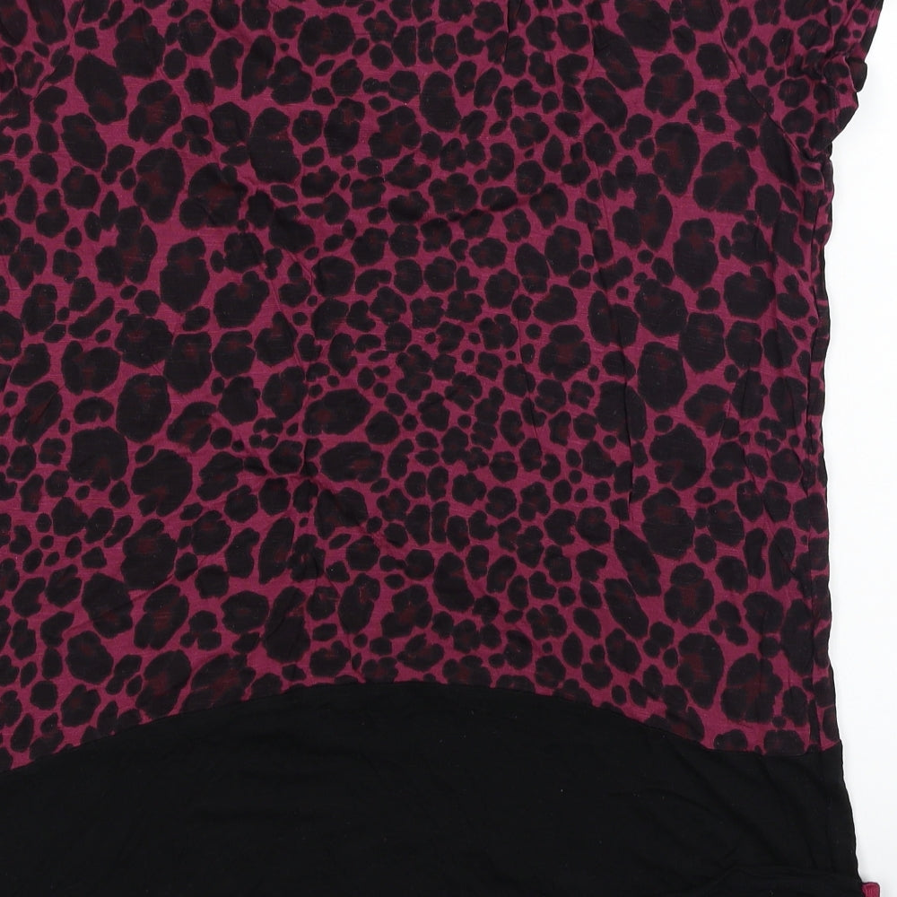 NX Sport  Womens Purple Animal Print  Basic T-Shirt Size 16