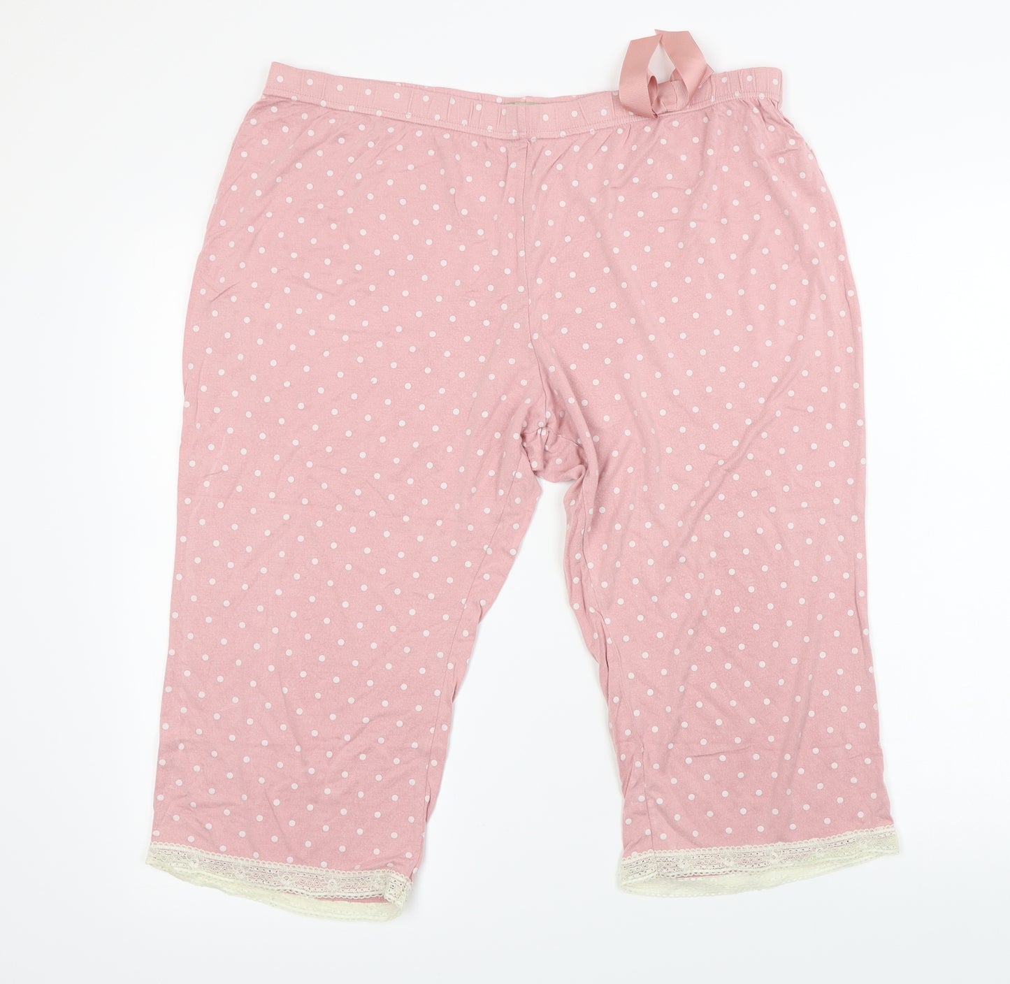 Presence  Womens Pink Polka Dot  Cropped Trousers Size 16