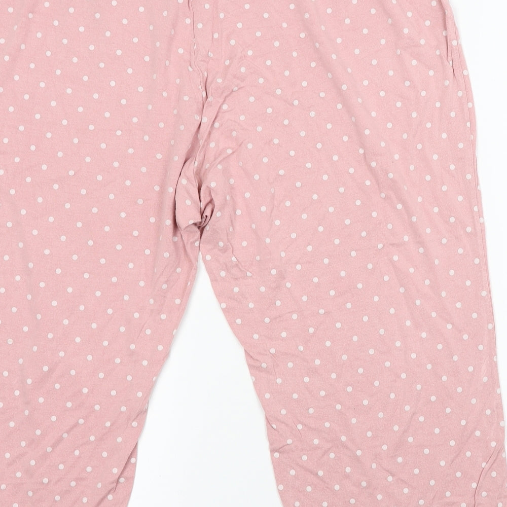 Presence  Womens Pink Polka Dot  Cropped Trousers Size 16