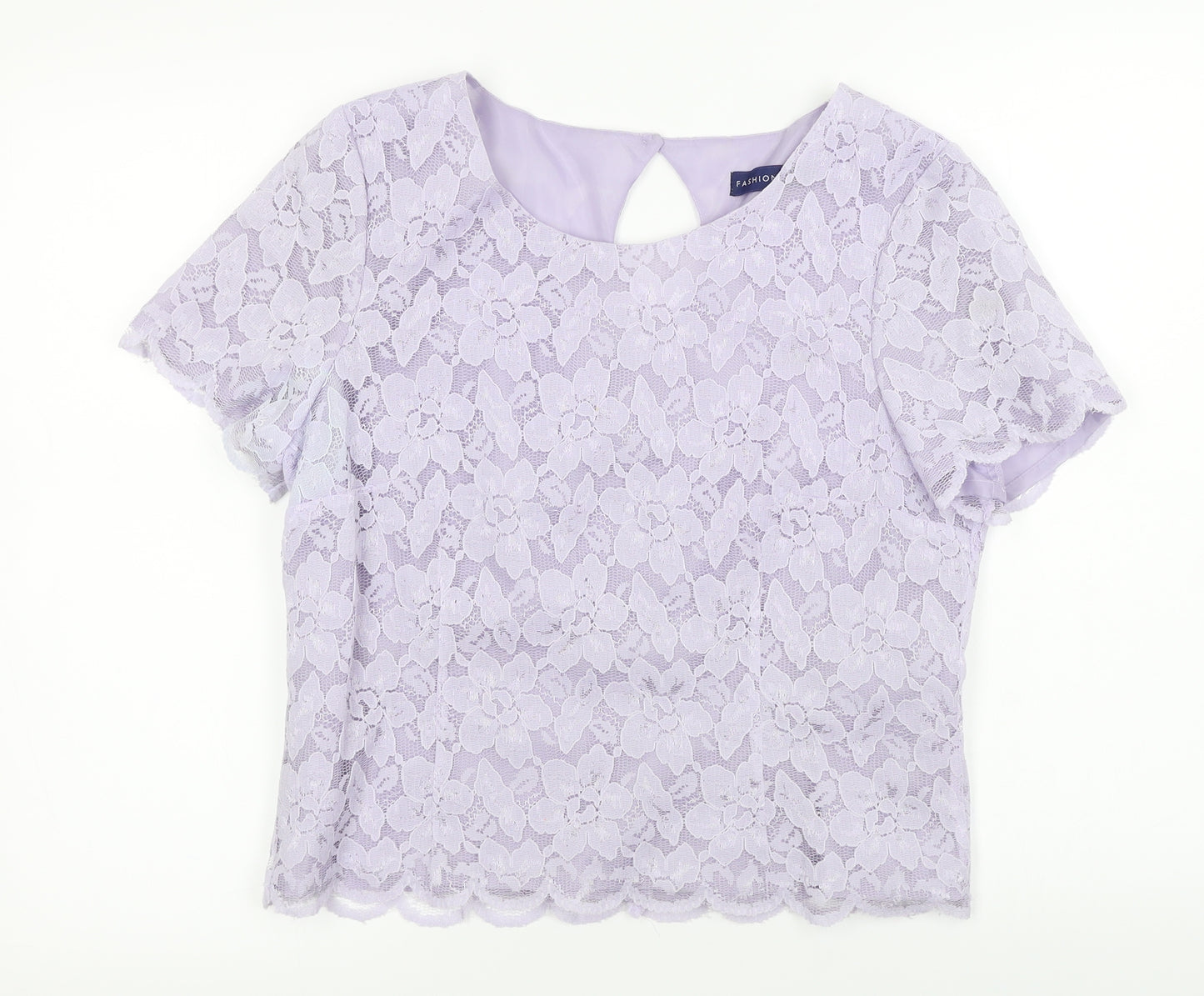 Fashion  Womens Purple Floral  Basic T-Shirt Size 14