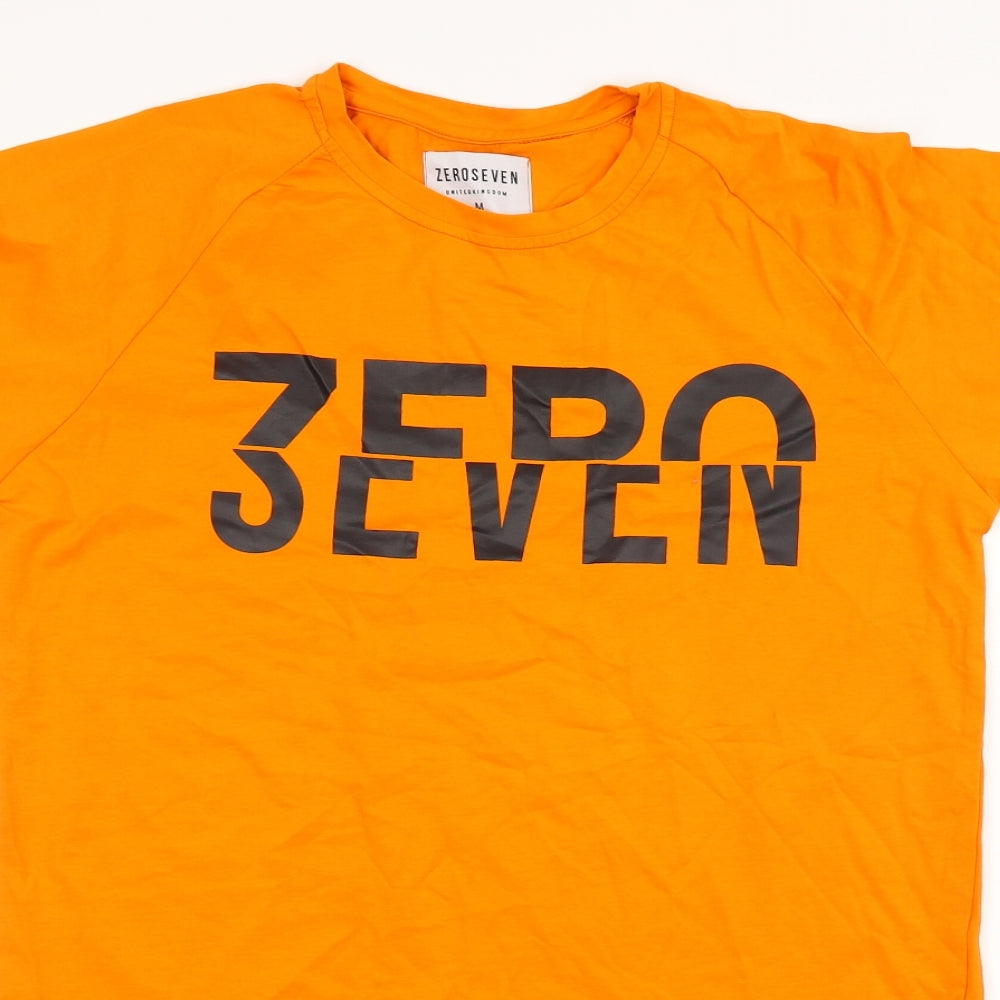 zero seven Mens Orange    T-Shirt Size M