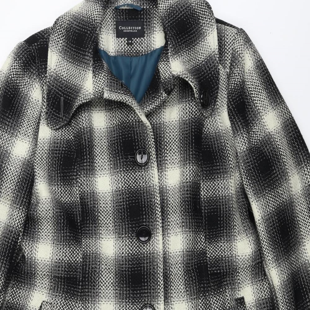 Debenhams  Womens Ivory Check  Jacket Coat Size 18