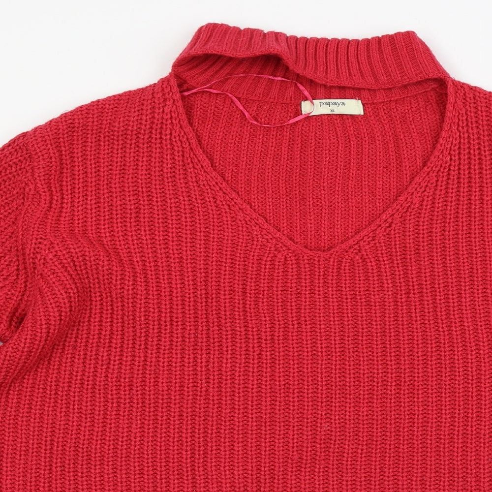 Papaya  Womens Orange   Pullover Jumper Size XL