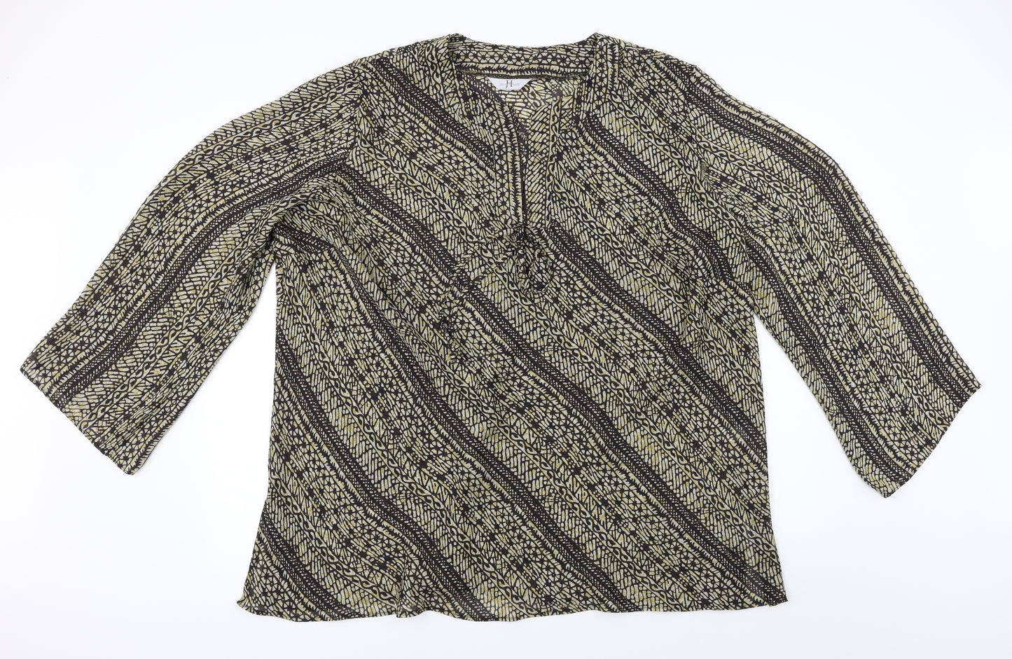 Joanna Hope  Womens Brown Herringbone  Basic T-Shirt Size 30