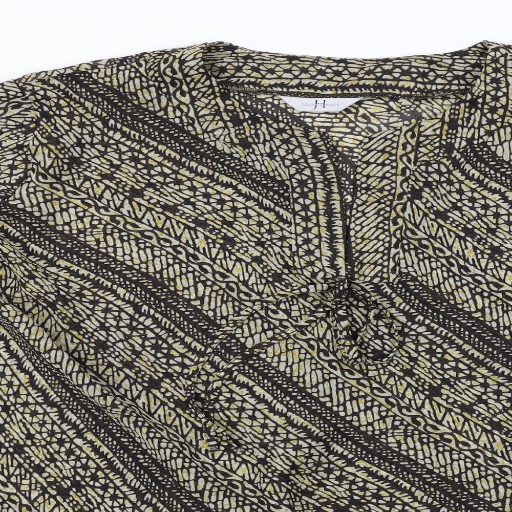 Joanna Hope  Womens Brown Herringbone  Basic T-Shirt Size 30