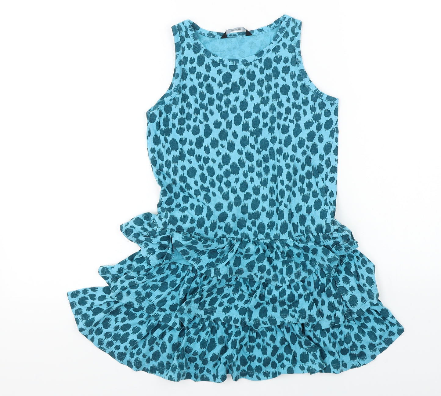 George  Girls Blue Animal Print  A-Line  Size 7-8 Years