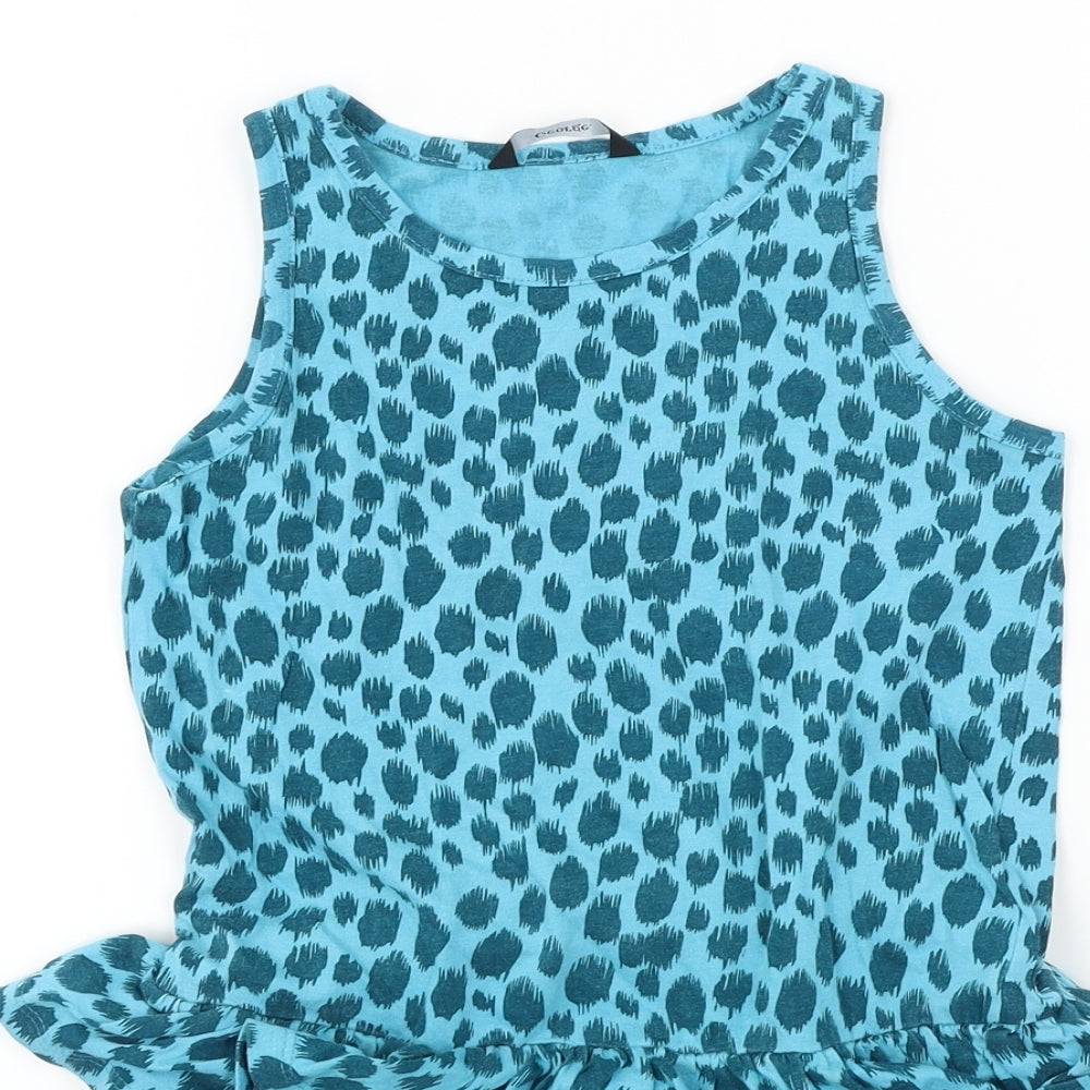 George  Girls Blue Animal Print  A-Line  Size 7-8 Years