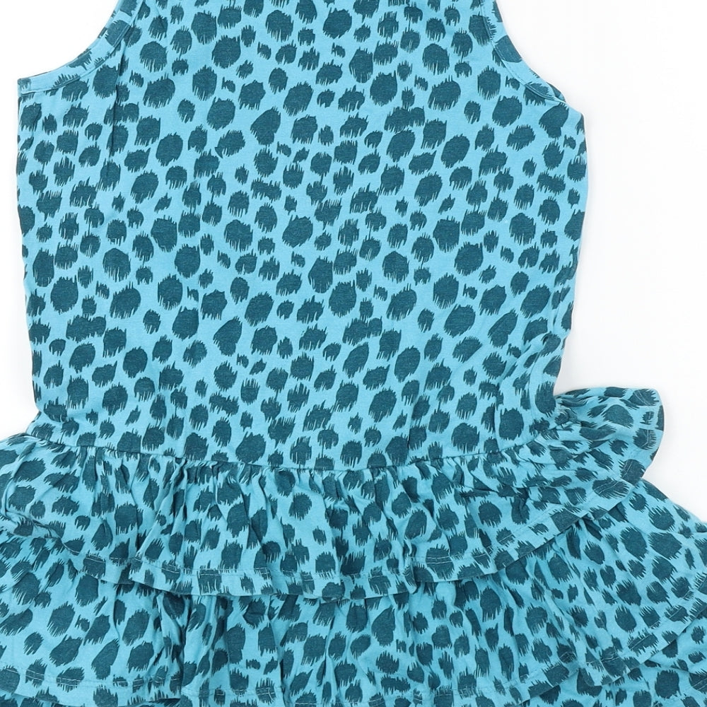 George  Girls Blue Animal Print  A-Line  Size 7-8 Years