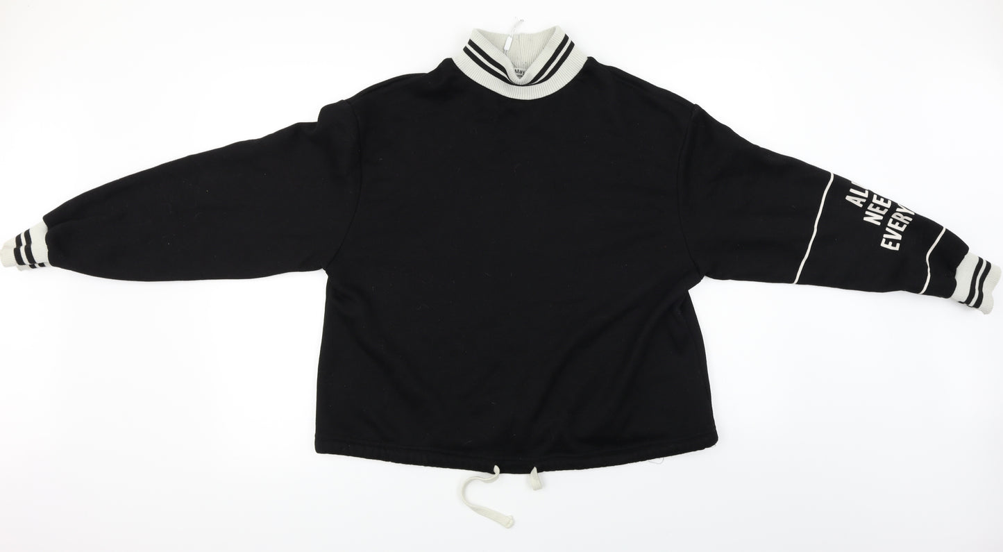 may  Womens Black   Pullover Jumper Size M