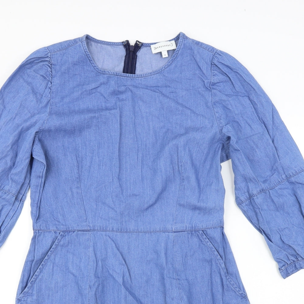 Warehouse  Womens Blue   A-Line  Size 14