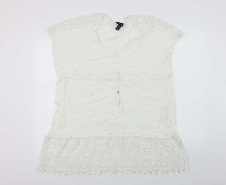 New Look Womens White Basic T-Shirt Size M