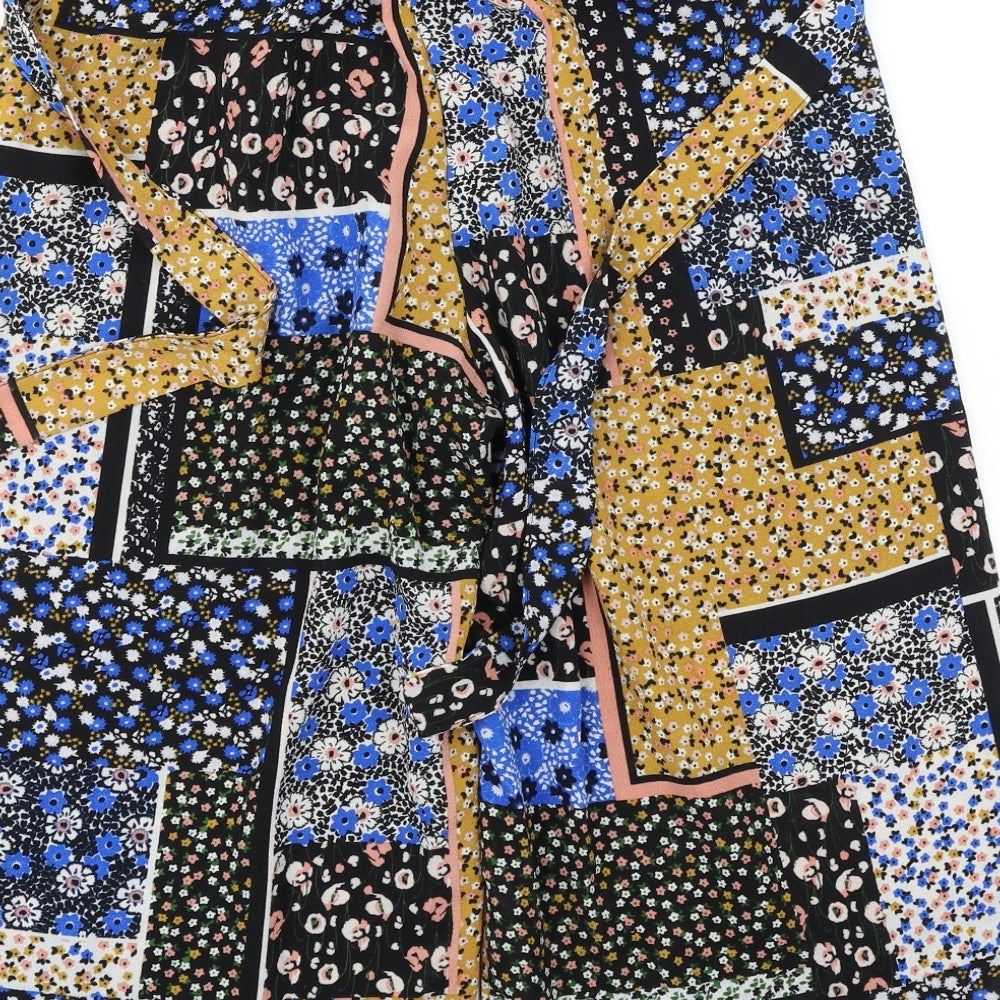 Primark  Womens Black Floral  Trousers  Size 10 L20 in