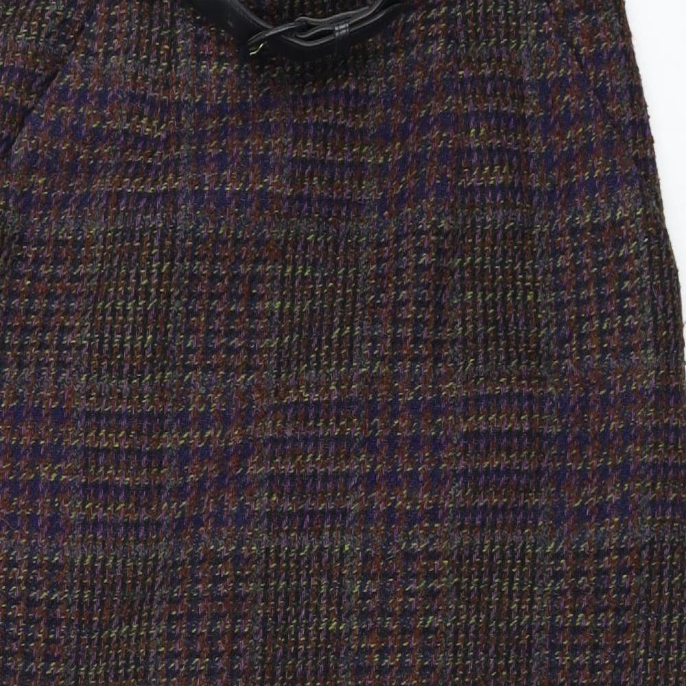 Marks and Spencer Womens Brown Check  A-Line Skirt Size 12