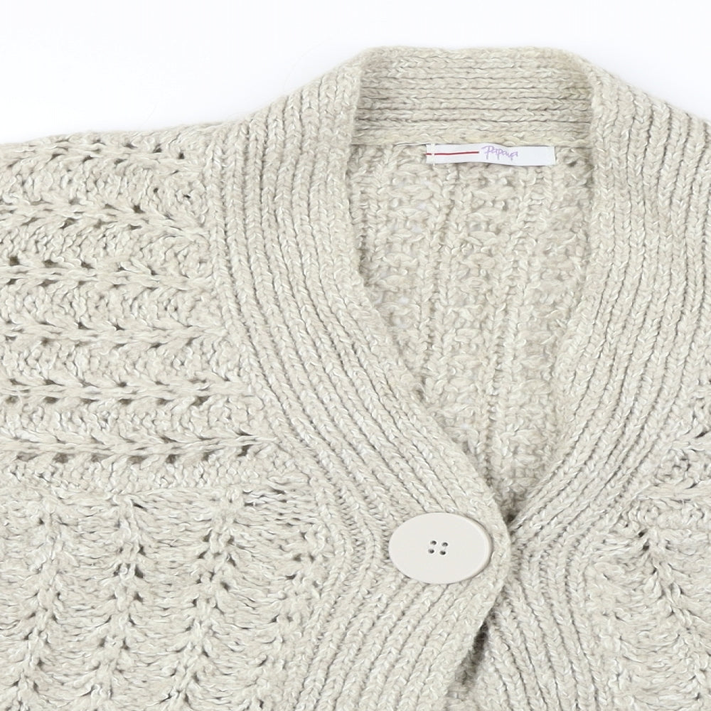 Papaya  Womens Beige   Cardigan Jumper Size 12