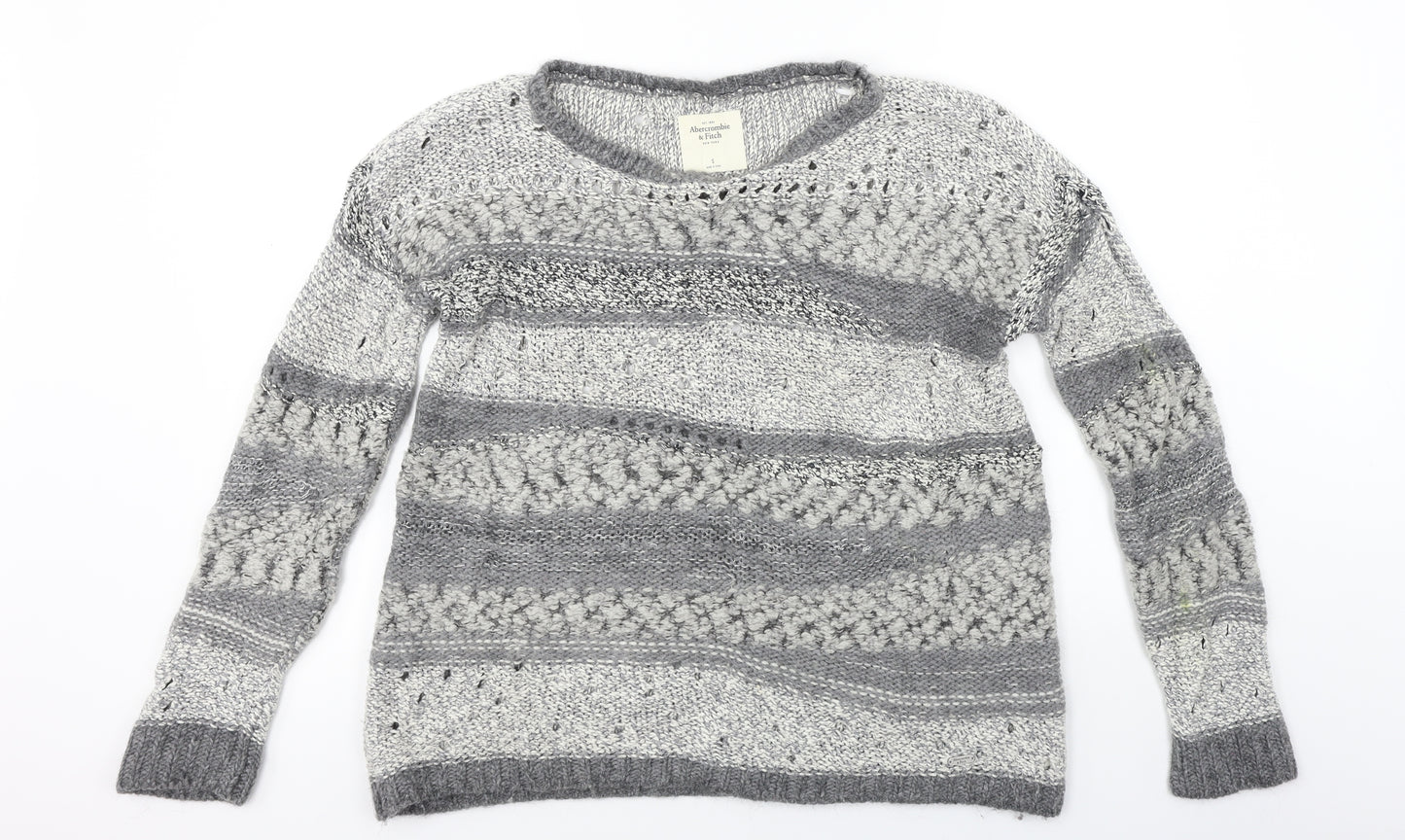Abercrombie & Fitch  Womens Grey Striped  Pullover Jumper Size S