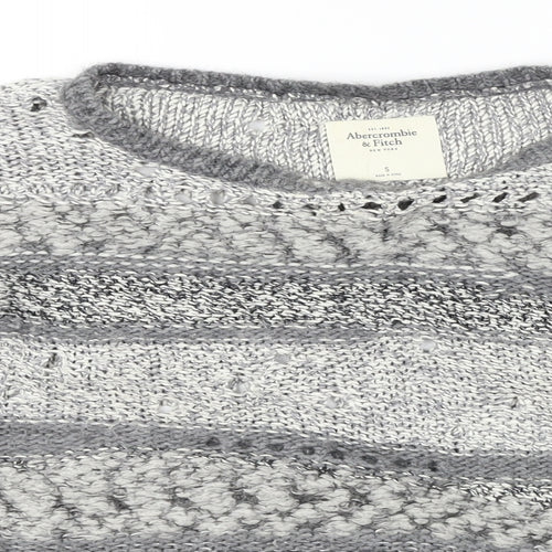 Abercrombie & Fitch  Womens Grey Striped  Pullover Jumper Size S