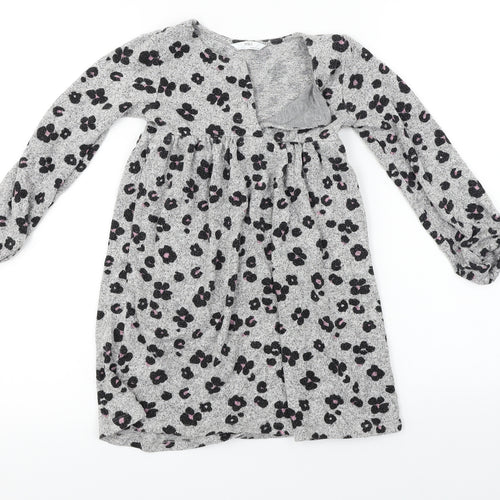 Marks and Spencer  Girls Grey Animal Print  A-Line  Size 6-7 Years