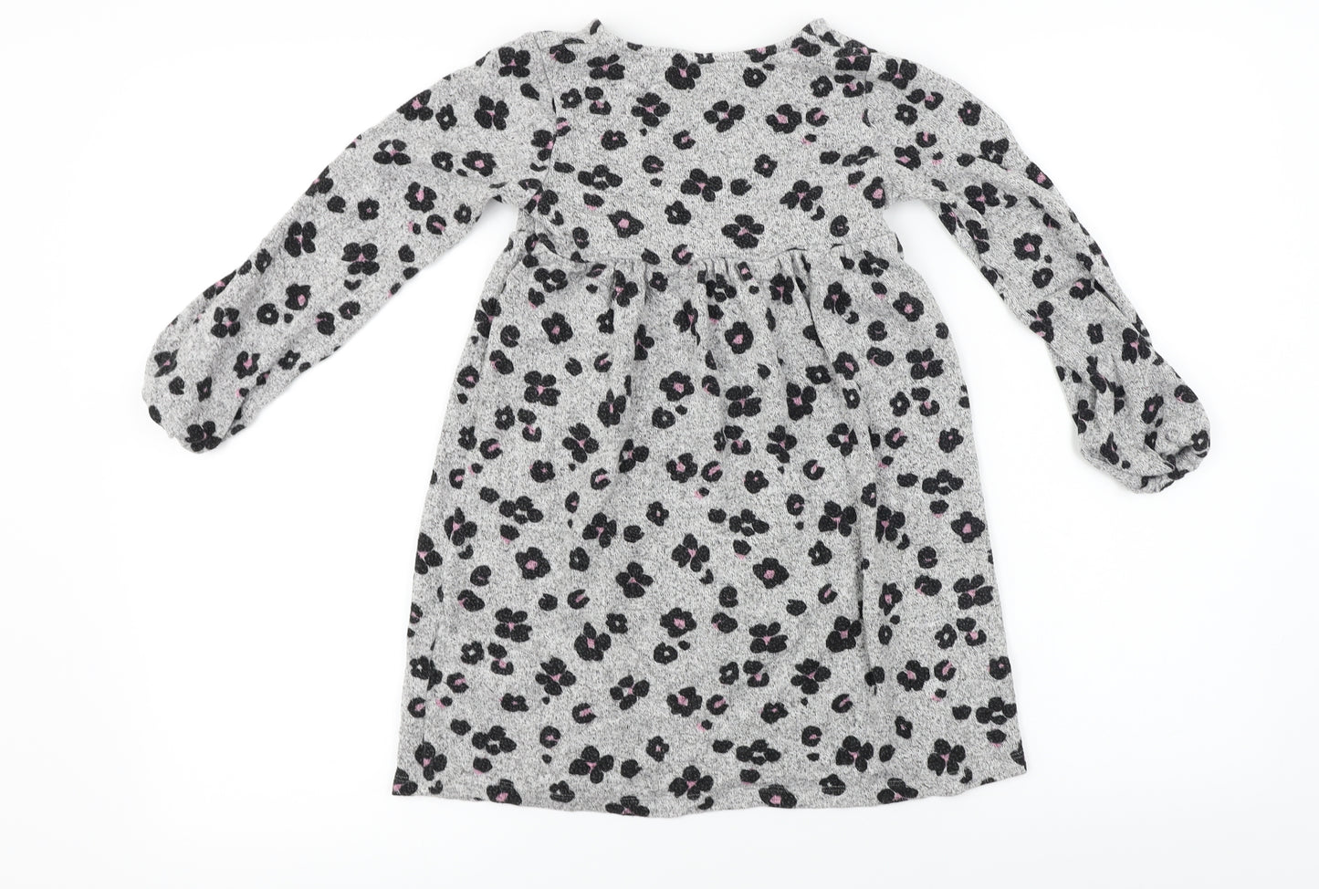 Marks and Spencer  Girls Grey Animal Print  A-Line  Size 6-7 Years