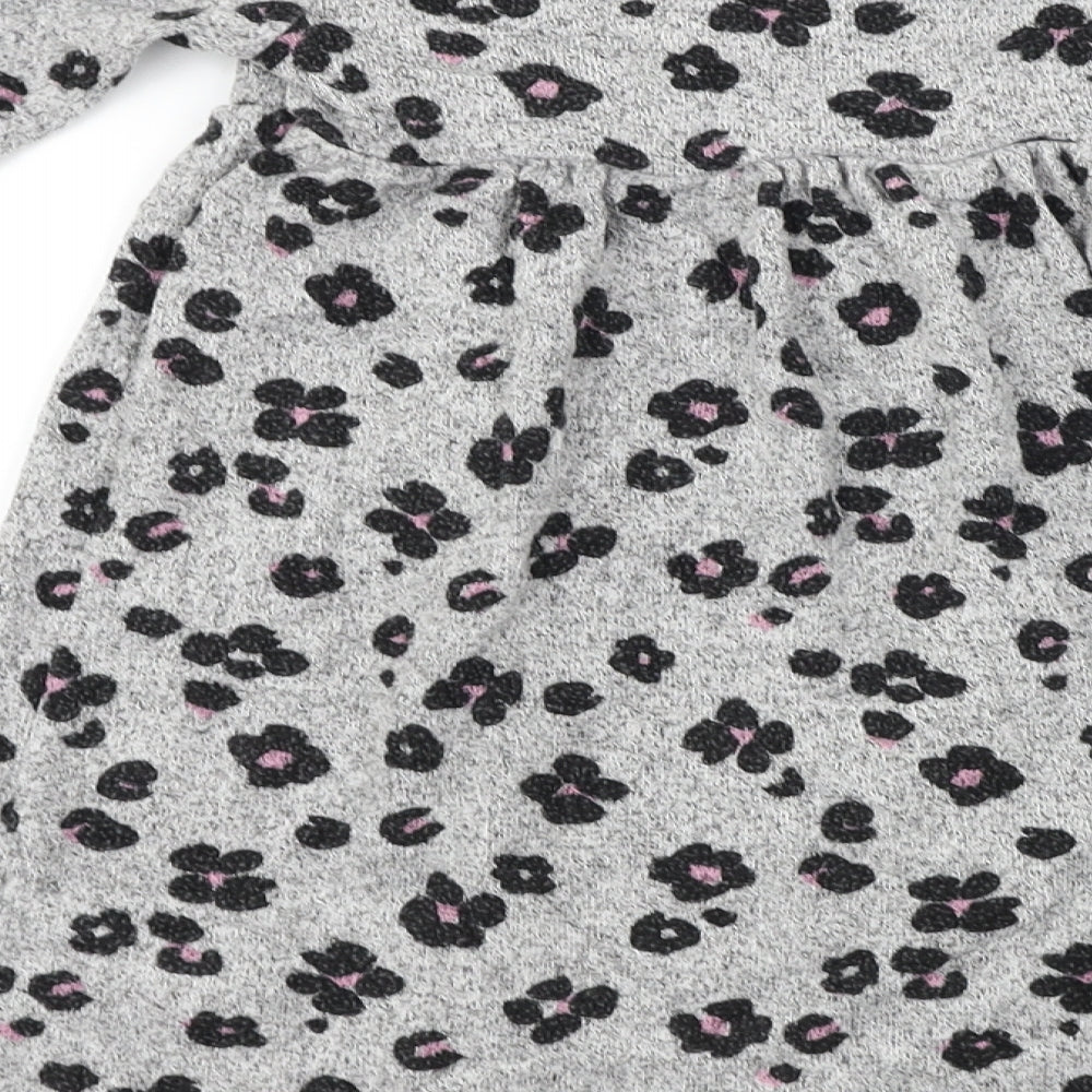Marks and Spencer  Girls Grey Animal Print  A-Line  Size 6-7 Years