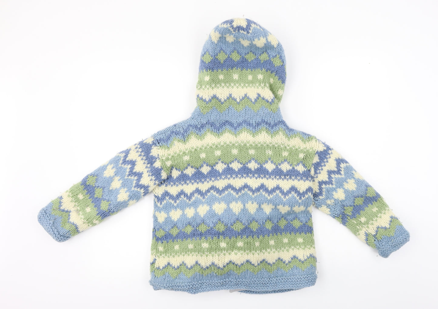 PACHAMAMA  Girls Green Herringbone  Jacket Coat Size 6-7 Years