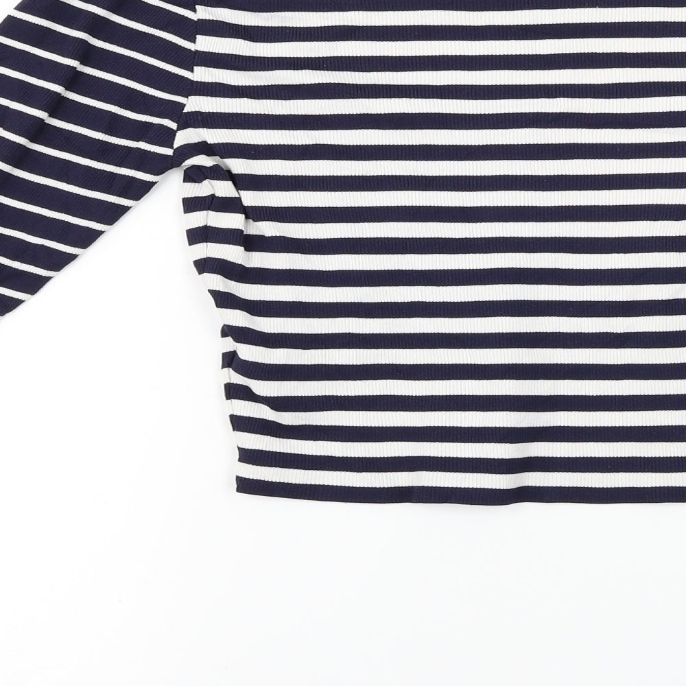 Topshop  Womens White Striped  Cardigan Jumper Size 6
