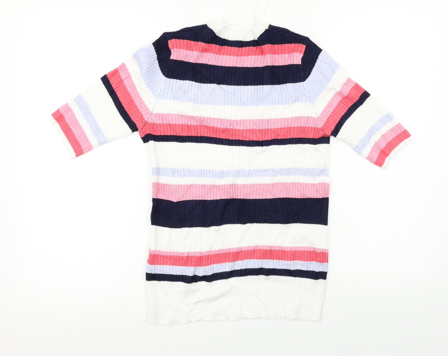 Marks and Spencer  Womens White Striped  Pullover Jumper Size 12