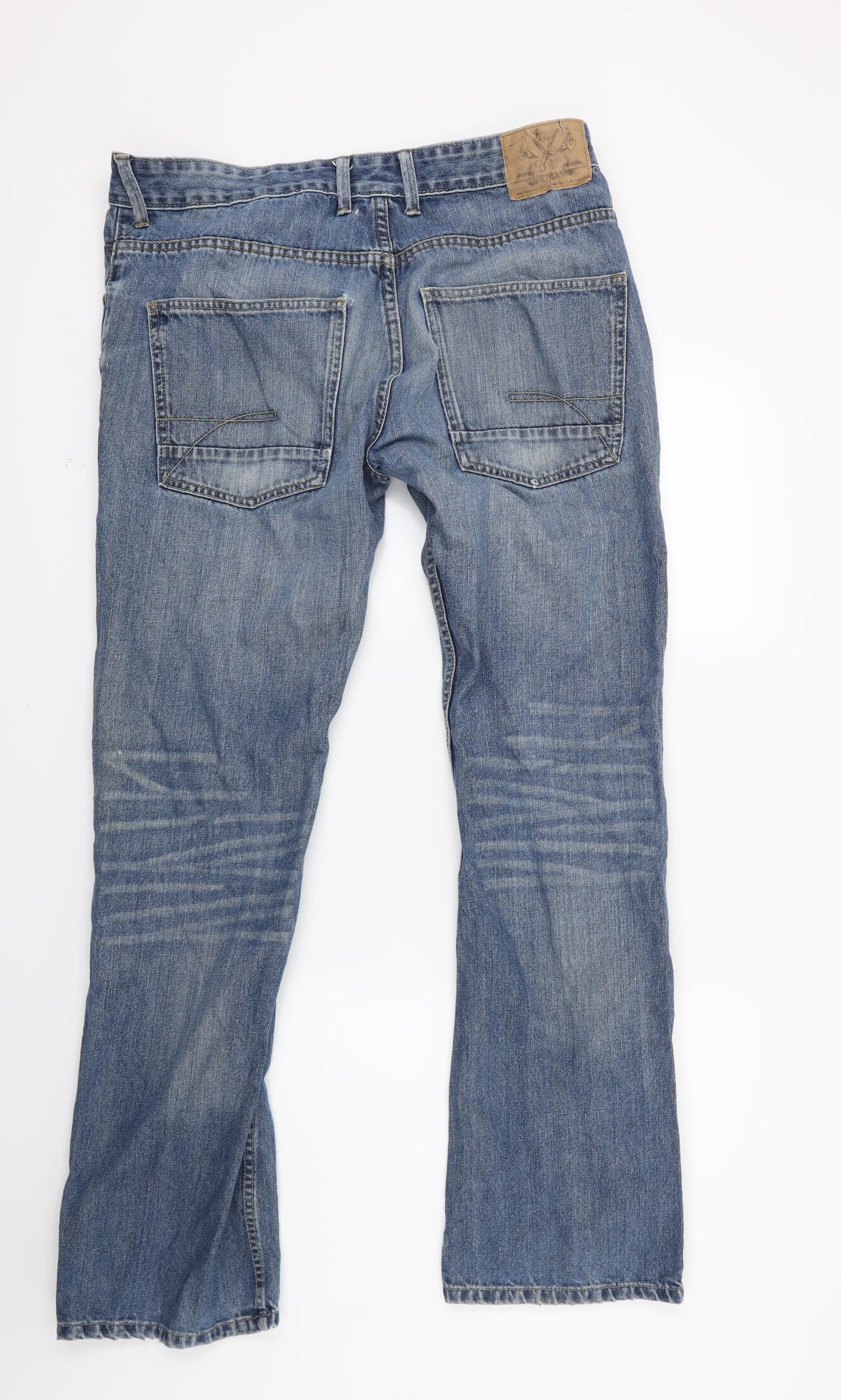 Red Herring Mens Blue  Denim Bootcut Jeans Size 36 L34 in