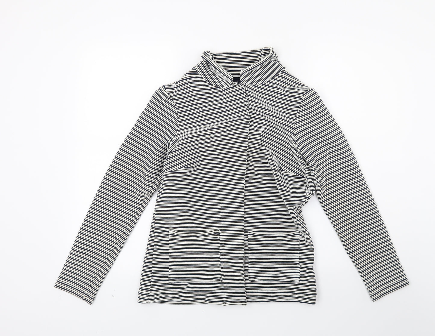 Marks and Spencer Womens White Striped  Jacket  Size 12