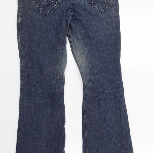 Primark Womens Blue  Denim Bootcut Jeans Size 10 L29 in