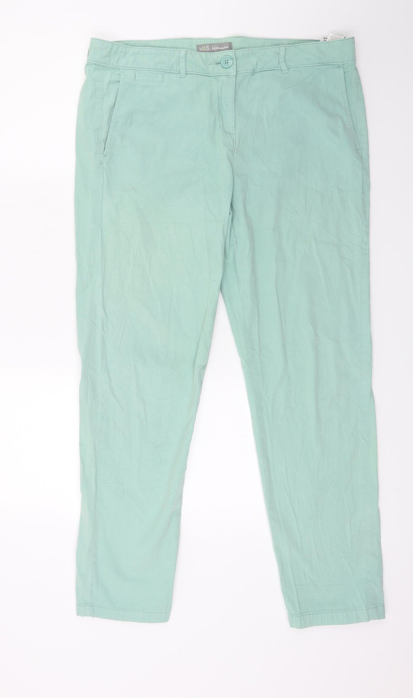 Marks and Spencer Womens Green   Trousers  Size 14 L28 in