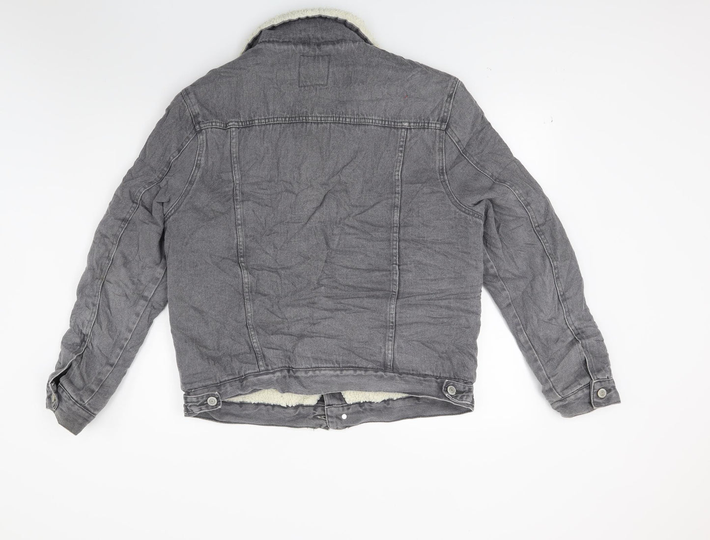 Primark Mens Grey  Denim Jacket Coat Size L