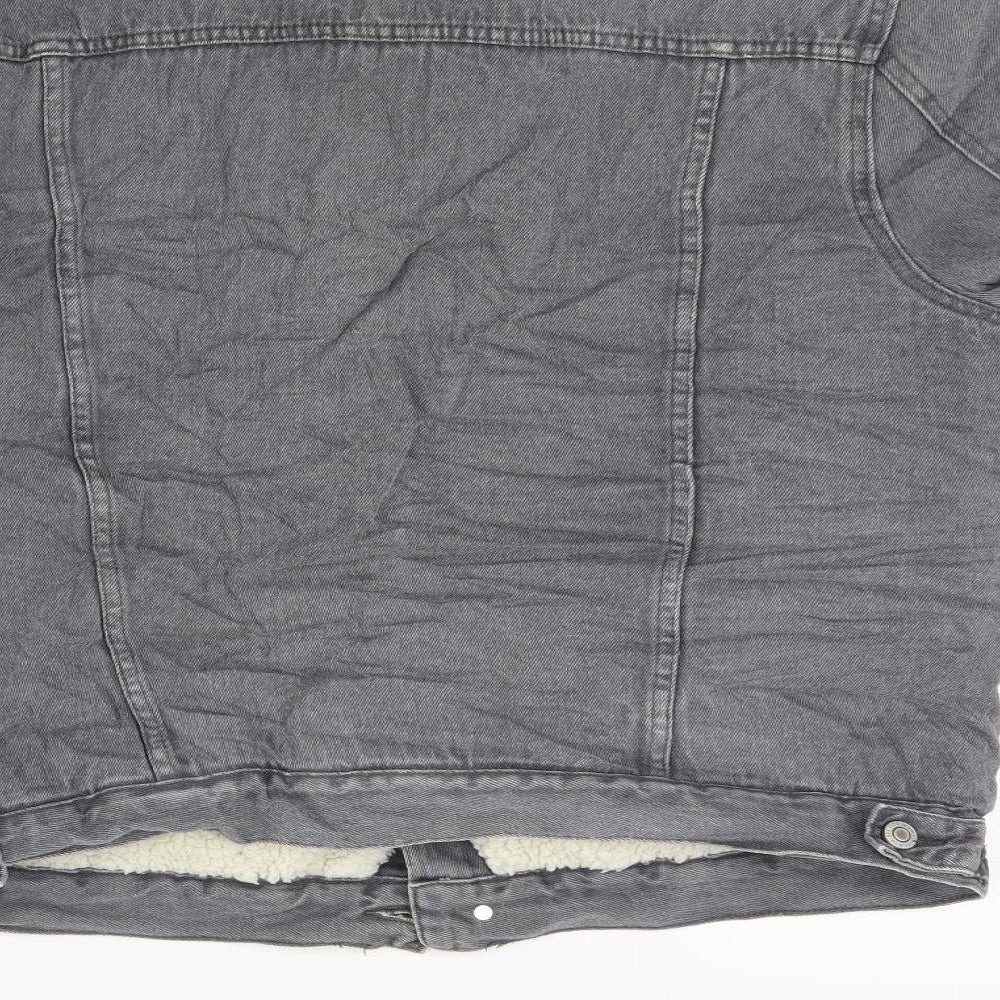 Primark Mens Grey  Denim Jacket Coat Size L