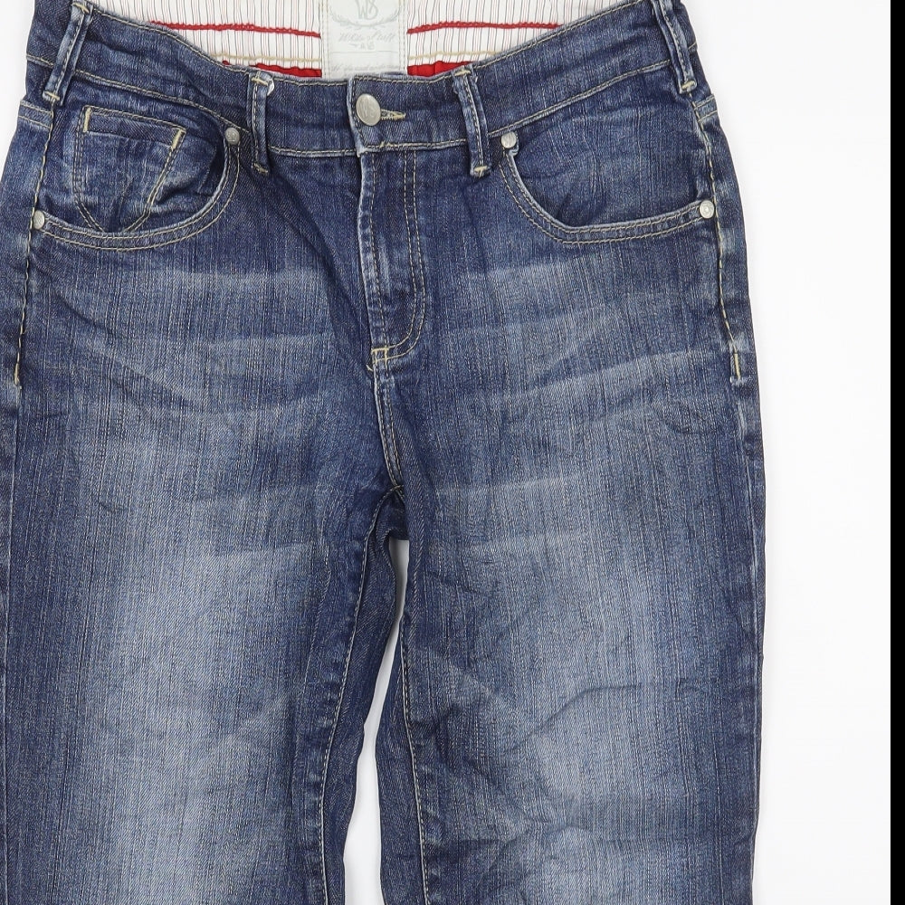 White Stuff Womens Blue  Denim Cropped Jeans Size 10 L20 in