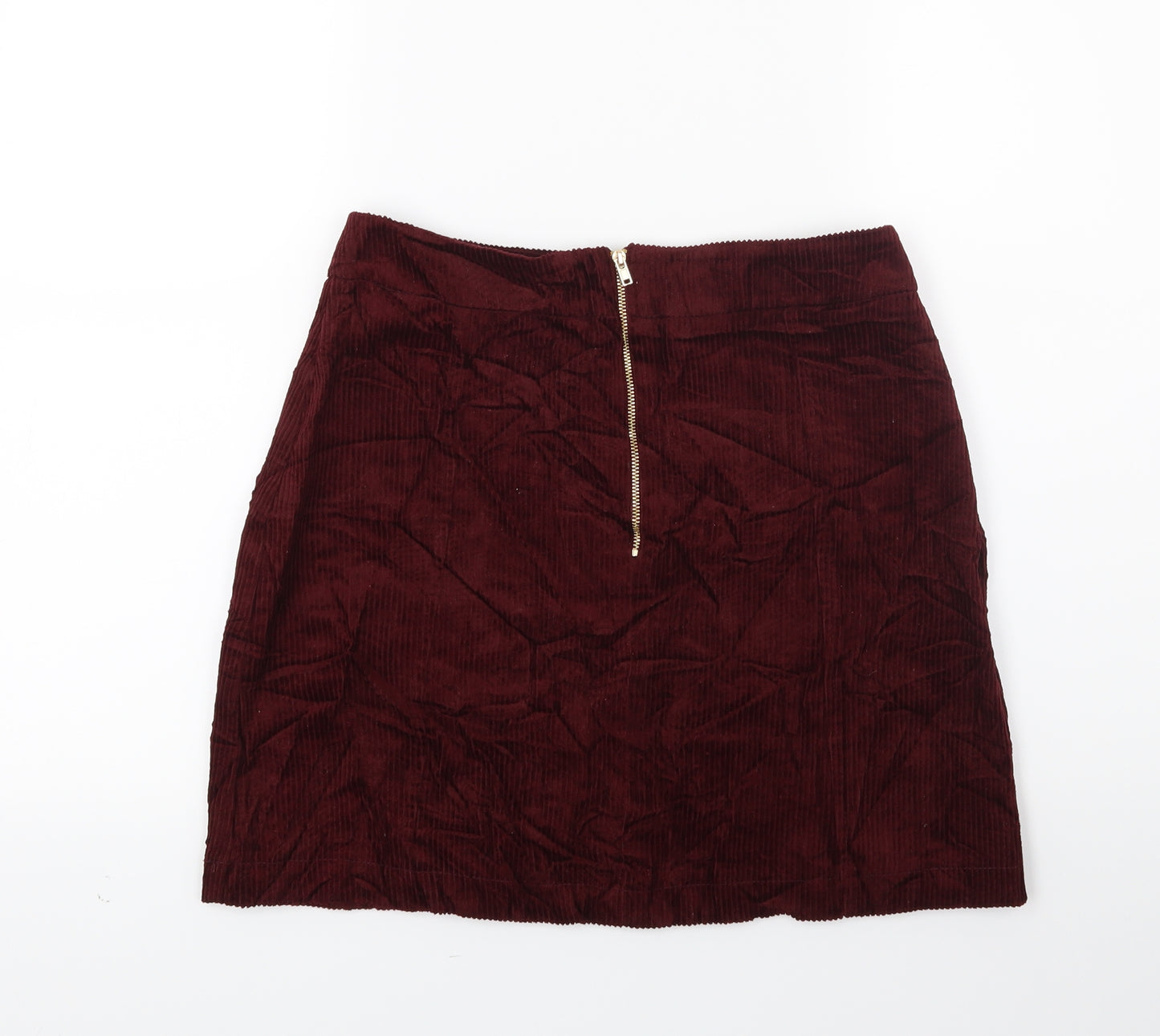 New Look Womens Red  Corduroy Mini Skirt Size 10