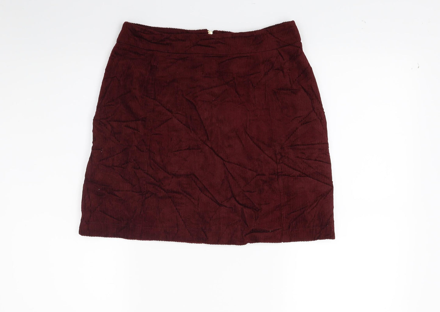 New Look Womens Red  Corduroy Mini Skirt Size 10