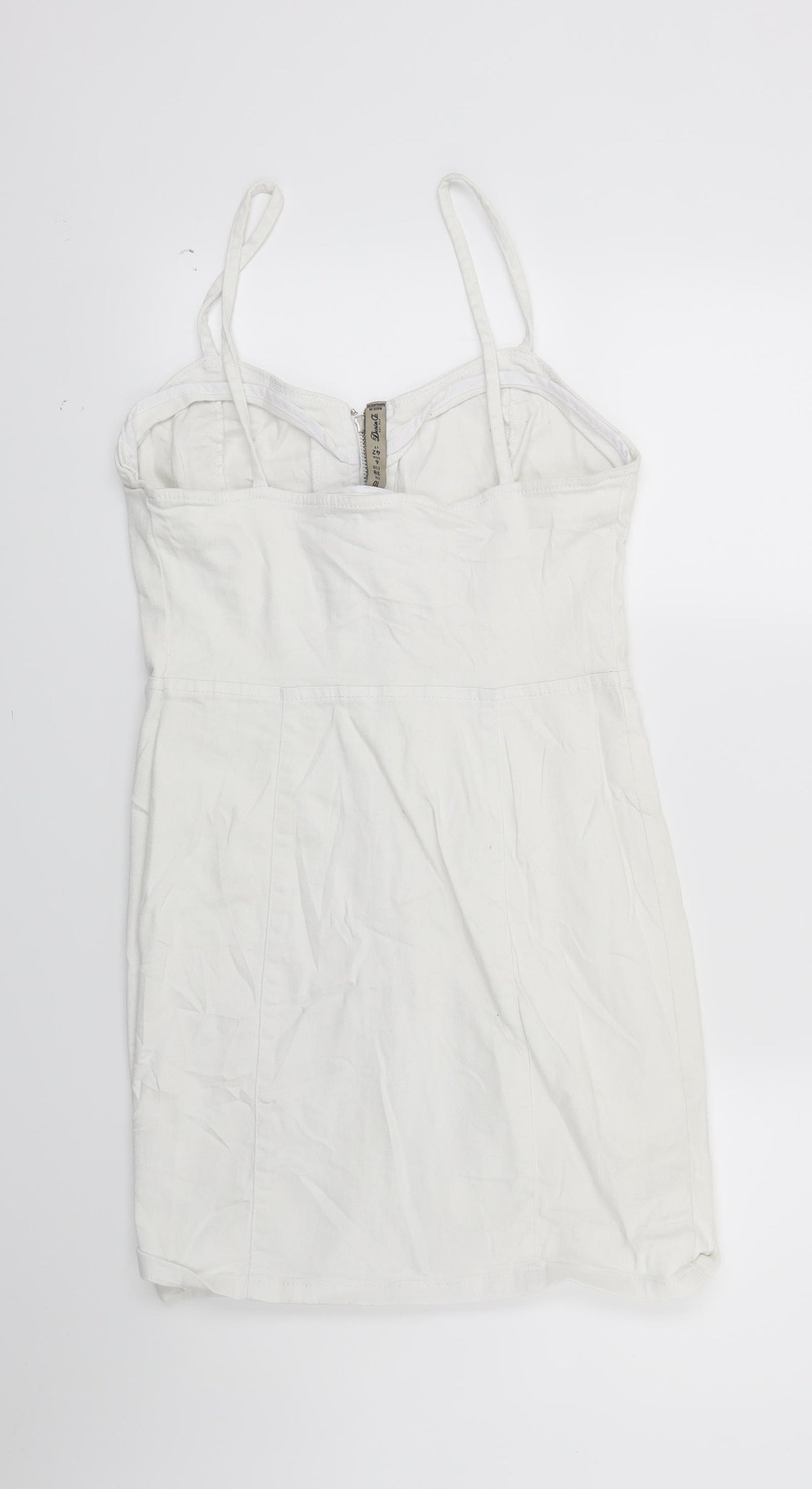 Primark Womens White  Denim Slip Dress  Size 10
