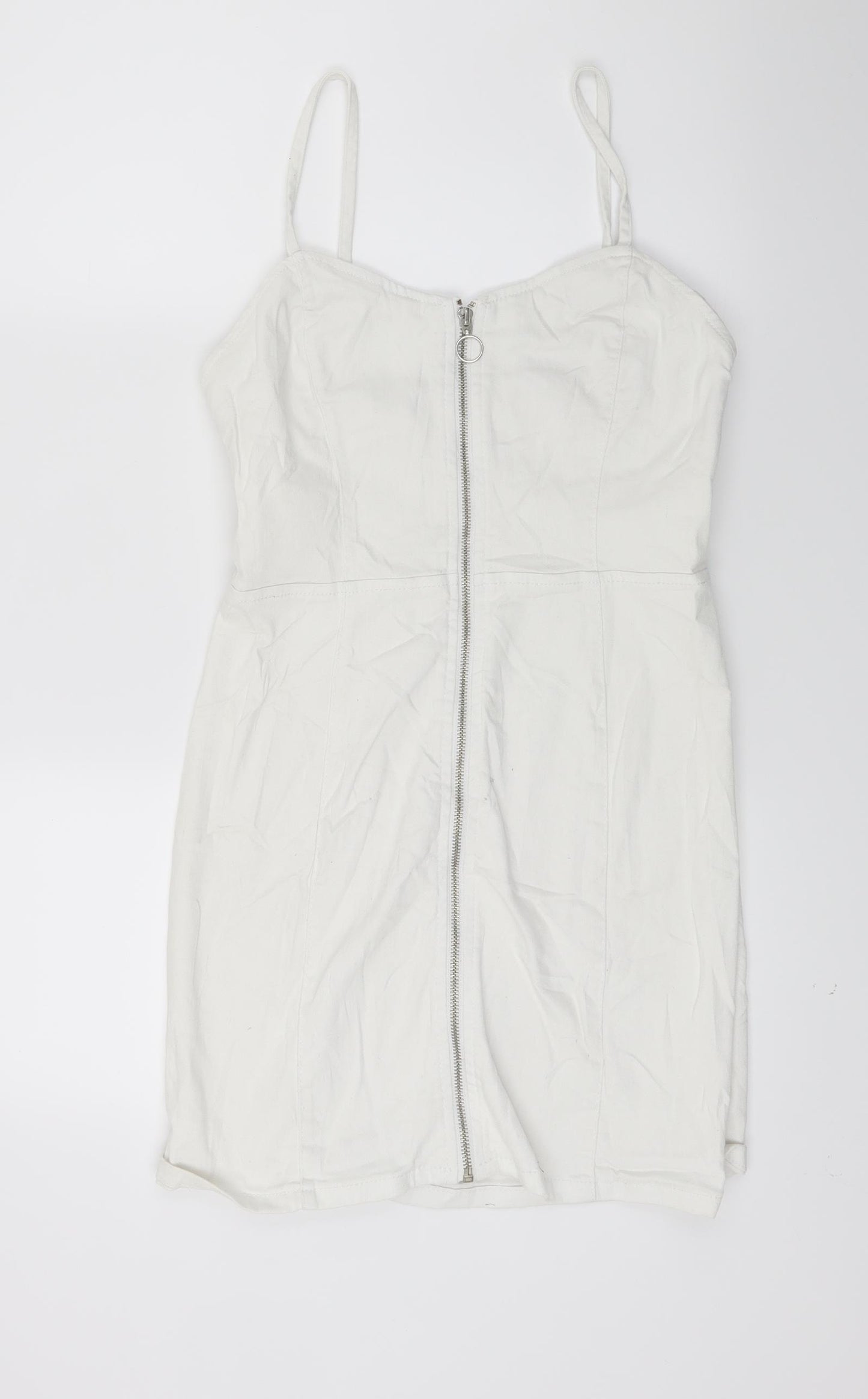 Primark Womens White  Denim Slip Dress  Size 10