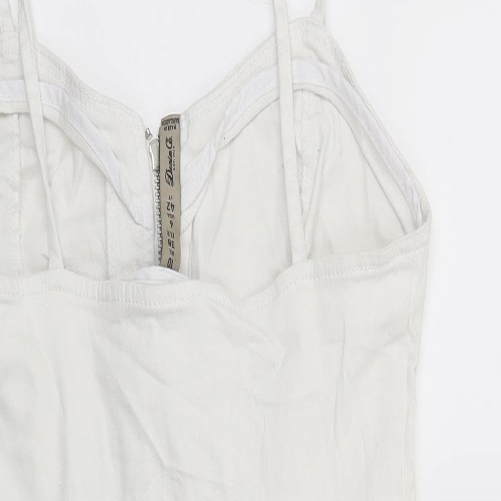 Primark Womens White  Denim Slip Dress  Size 10
