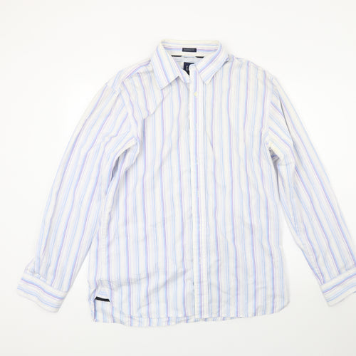 Gap Mens White Striped   Dress Shirt Size 16.5