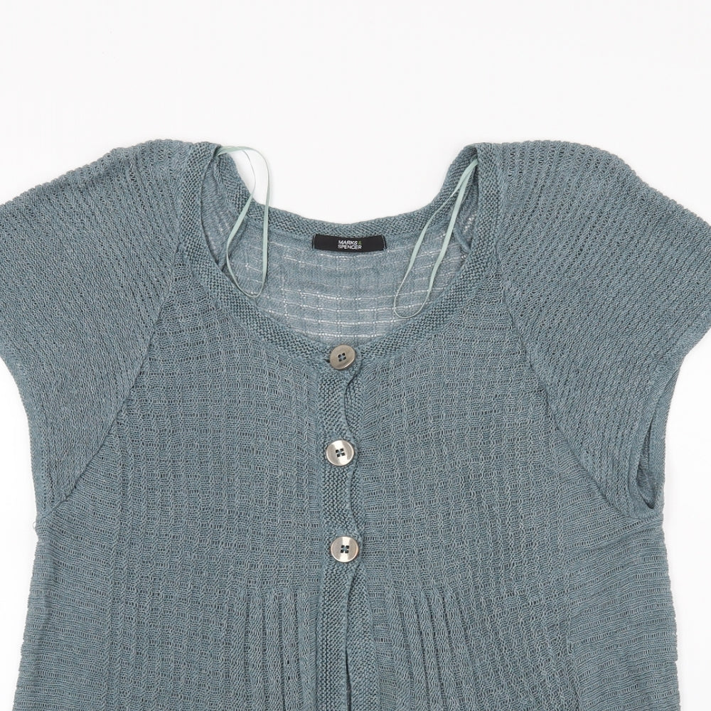Marks and Spencer Womens Green  Knit Cardigan Jumper Size 20