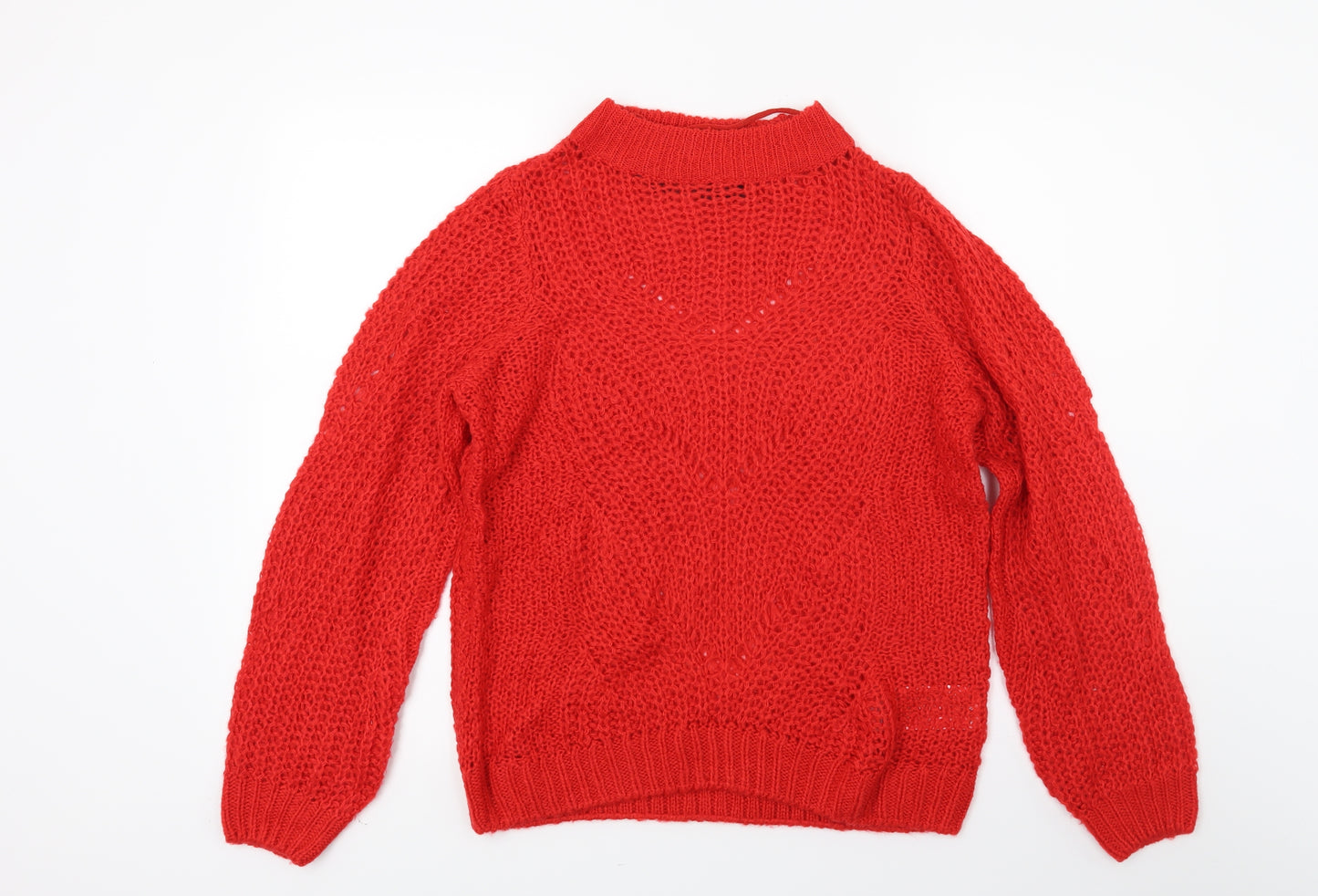 Moda Womens Red  Knit Pullover Jumper Size S