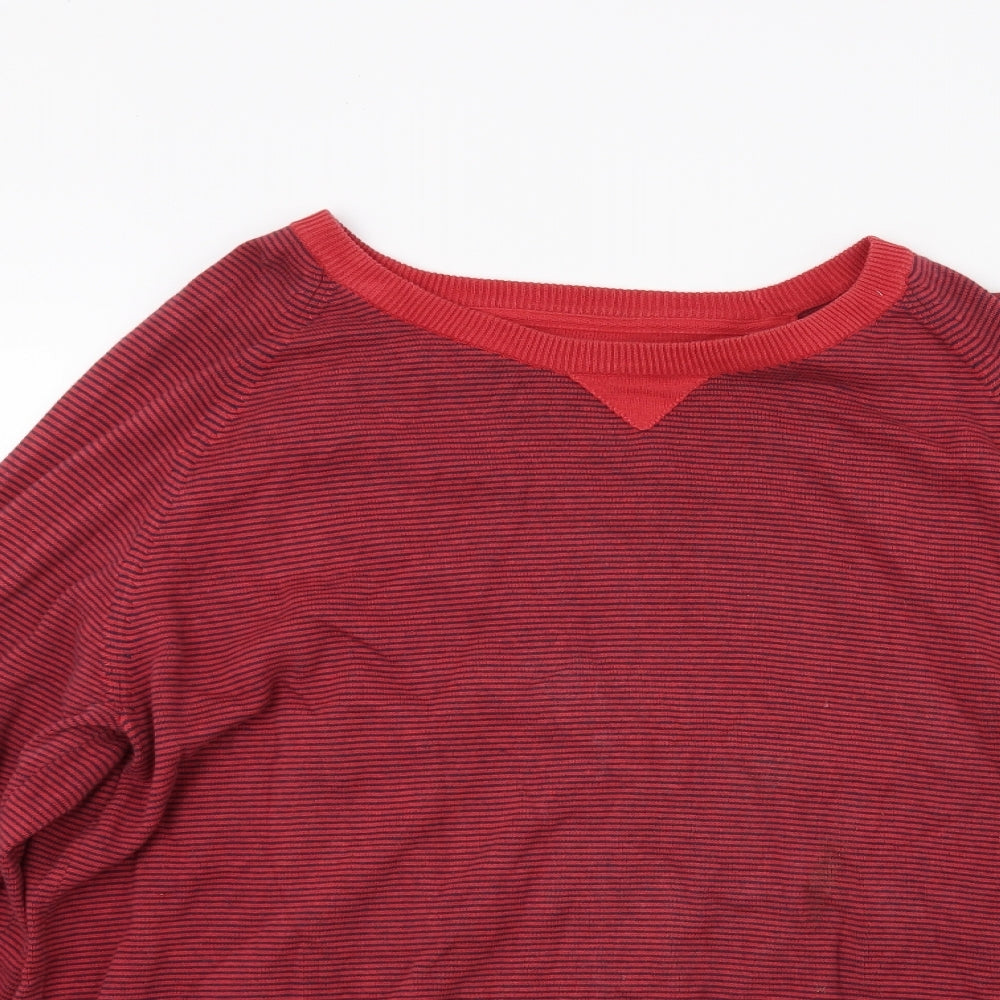 CTF Mens Red Striped  Pullover Jumper Size 2XL