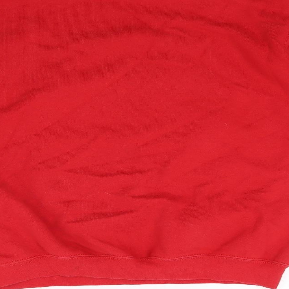 Fruit of the Loom Girls Red  Jersey Pullover Sweatshirt Size 13 Years  - Cross Print