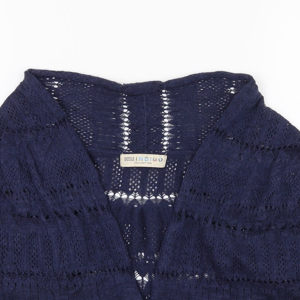 Marks and Spencer Womens Blue  Knit Wrap Jumper Size 10