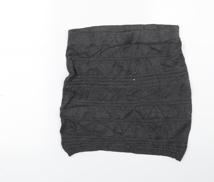Primark Womens Grey Knit Bandage Skirt Size 8