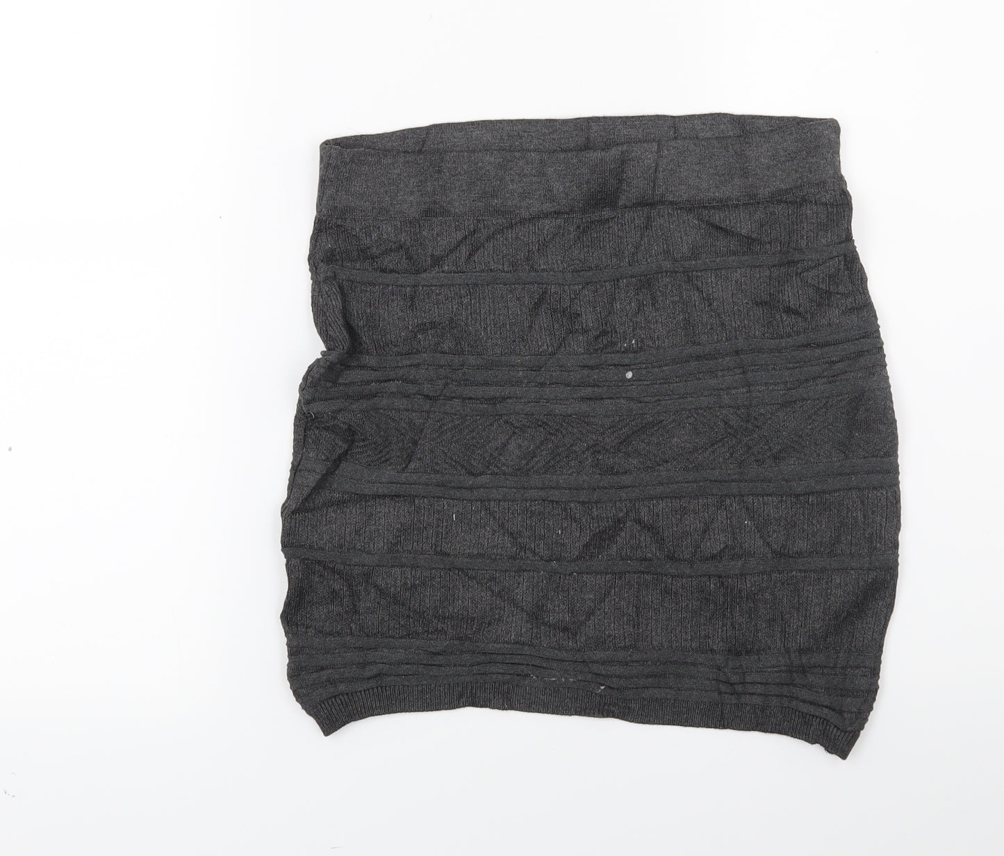 Primark Womens Grey  Knit Bandage Skirt Size 8