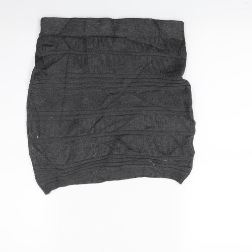 Primark Womens Grey  Knit Bandage Skirt Size 8