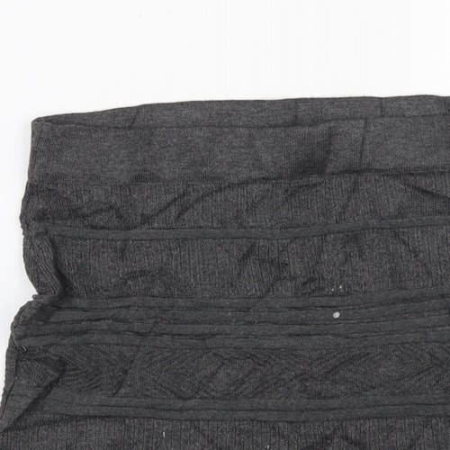 Primark Womens Grey  Knit Bandage Skirt Size 8