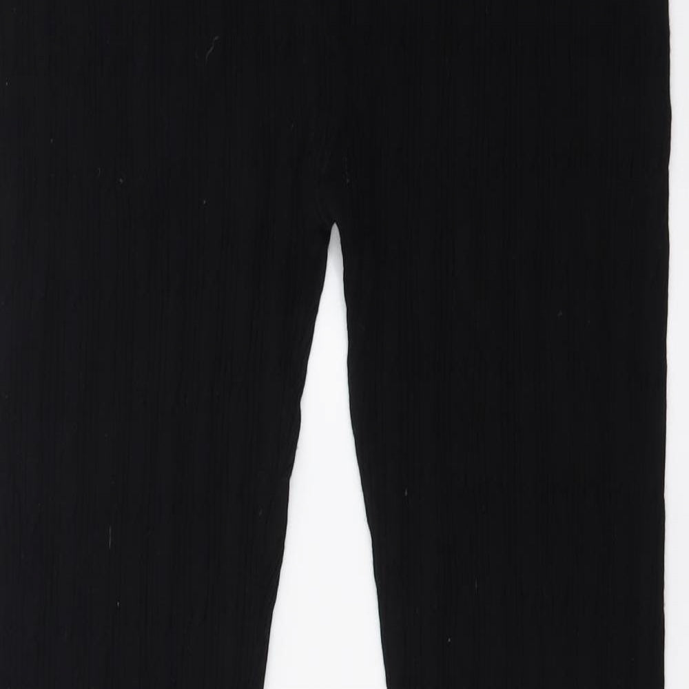 F&F Womens Black  Knit Jogger Leggings Size L L27 in