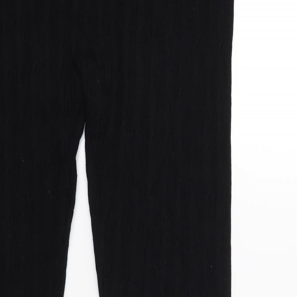 F&F Womens Black  Knit Jogger Leggings Size L L27 in